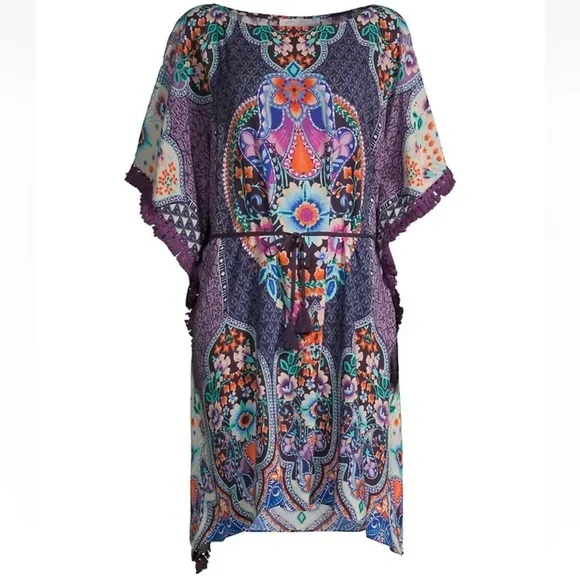 Johnny Was Saba Tunic Swimsuit Cover/Bathing Suit Cover Up Size L - Picture 10 of 11